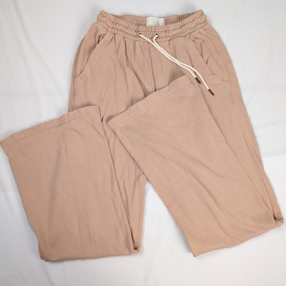 Citizens of Humanity Small Mauve Cotton Nia Wide Leg Drawstring Lounge Pants